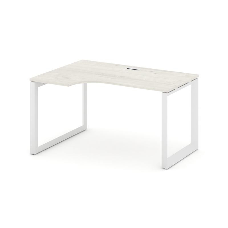 Style Project Стол рабочий эргономичный SN-59O.SPA-001(L) Дуб Наварра/Металл Белый/Белый Заглушка 13