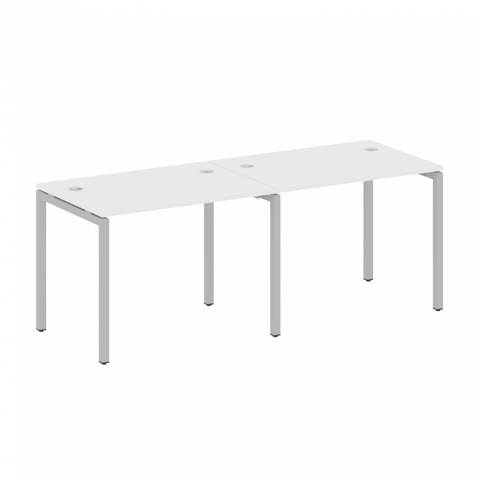 Metal System Quattro Рабочая станция на 2 места на П-образном м/к 40БП.СМ-2.1 Белый/Металл Серый 200