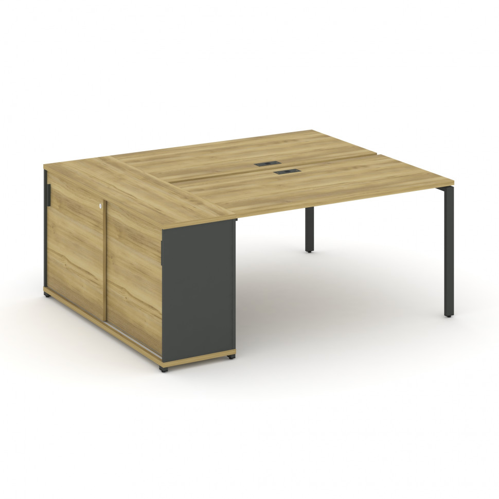 Concept Рабочая станция с опорным шкафом-купе CN.DRS-233 A Дуб Винченцо/Антрацит/Металл Антрацит 140