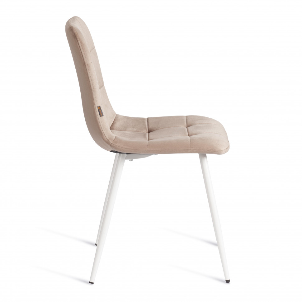 Стул CHILLY (mod. JSC-220) Велюр/металл , 44,5х52,5х88 см, Beige (бежевый) HLR8 / белый