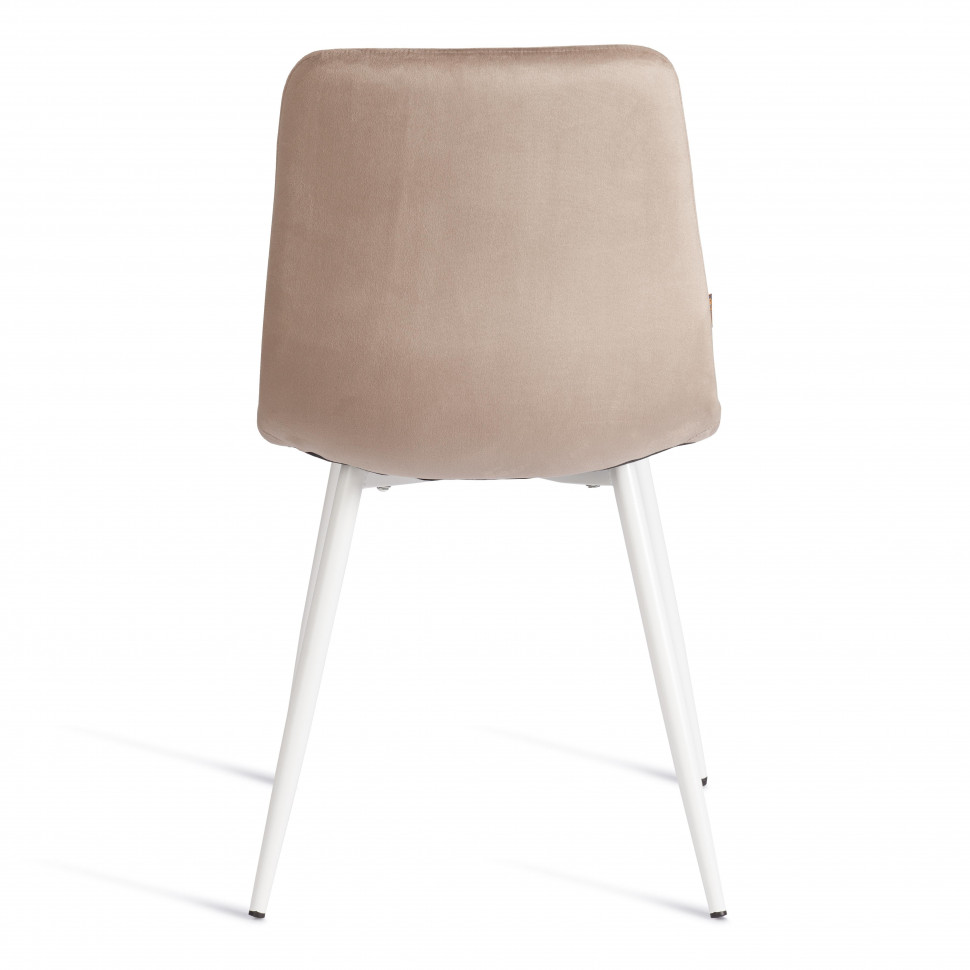 Стул CHILLY (mod. JSC-220) Велюр/металл , 44,5х52,5х88 см, Beige (бежевый) HLR8 / белый
