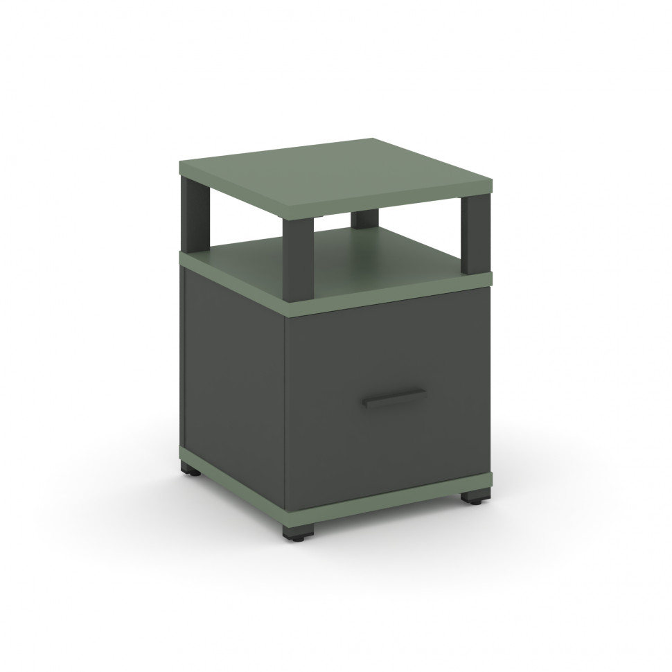 Concept Тумба приставная 1 распаш. фасад с надставкой CN.TUP-005 A Кобо/Антрацит/Металл Антрацит 420