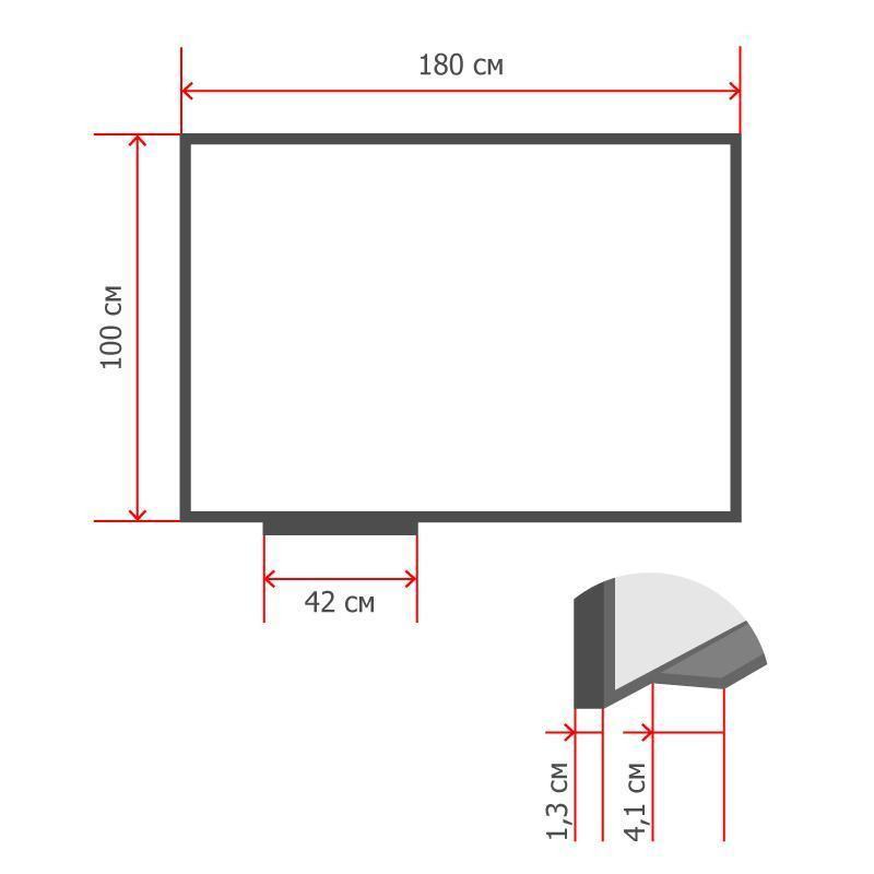 Доска магнитно-маркерная 100x180 см лаковое покрытие алюминиевая рама