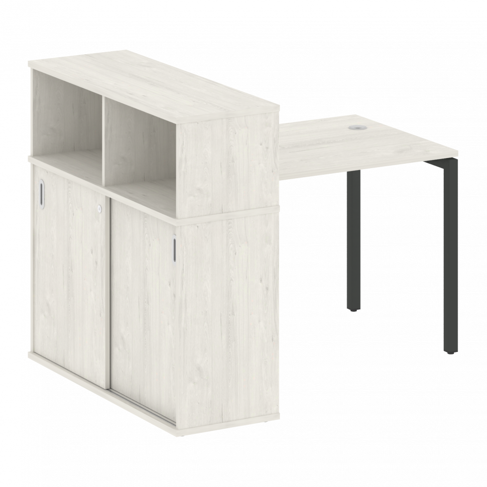 Metal System Quattro Стол письменный с шкафом-купе на П-образном м/к 40БП.РС-СШК-3.1 Т Дуб Наварра/М