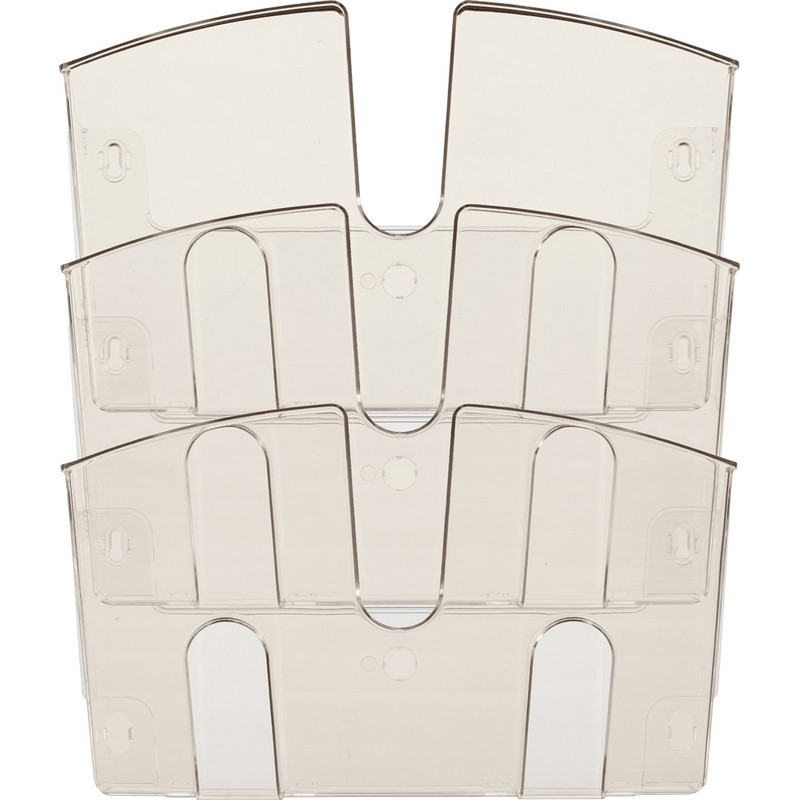 Лоток настенный Attache 3 отделения А4 горизонтальные дымчатый