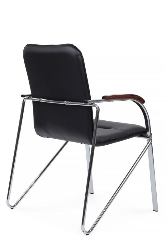 Стул самба с деревянными подлокотниками SMB-02H Хром гальв. Черный