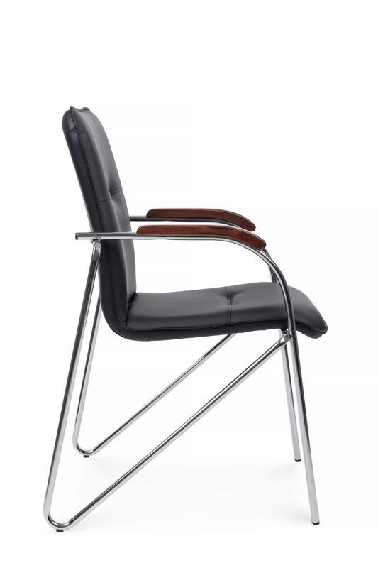 Стул Самба с деревянными подлокотниками SMB-02H Хром гальв. Черный