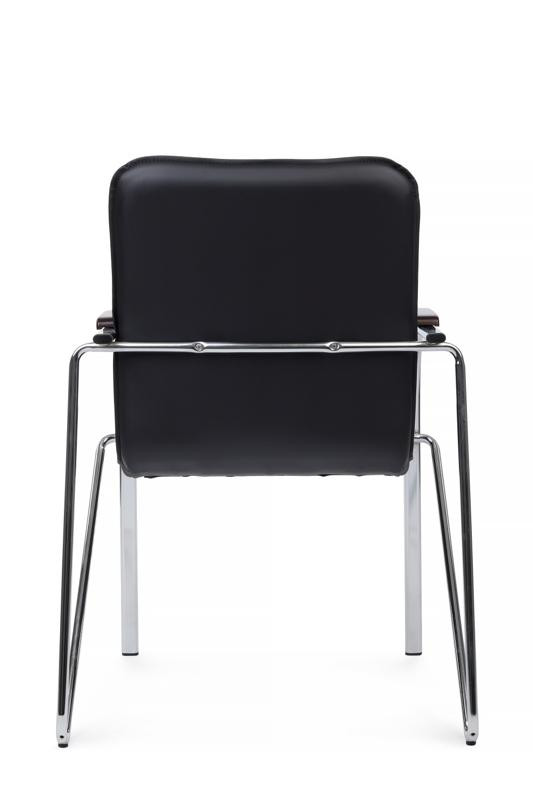 Стул Самба с деревянными подлокотниками SMB-02H Хром гальв. Черный