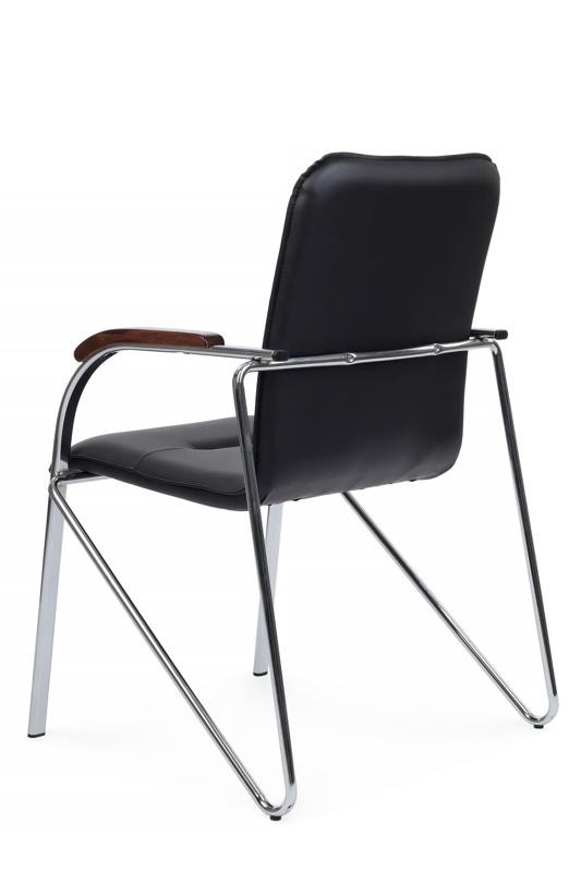 Стул Самба с деревянными подлокотниками SMB-02H Хром гальв. Черный