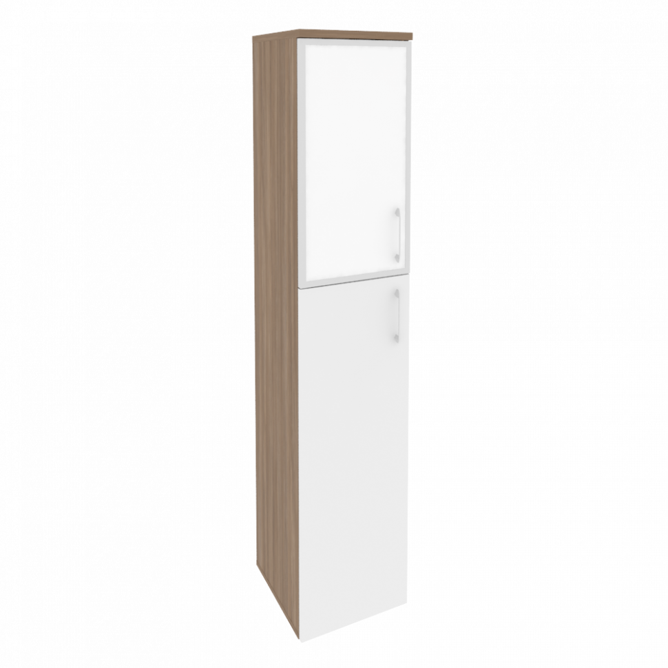 Onix Шкаф высокий узкий левый O.SU-1.7 R (L) white Дуб Аризона/Белый Бриллиант/Стекло White 400*420*