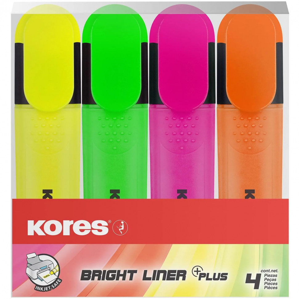 Набор текстовыделителей KORES набор 4цв. 36140.02