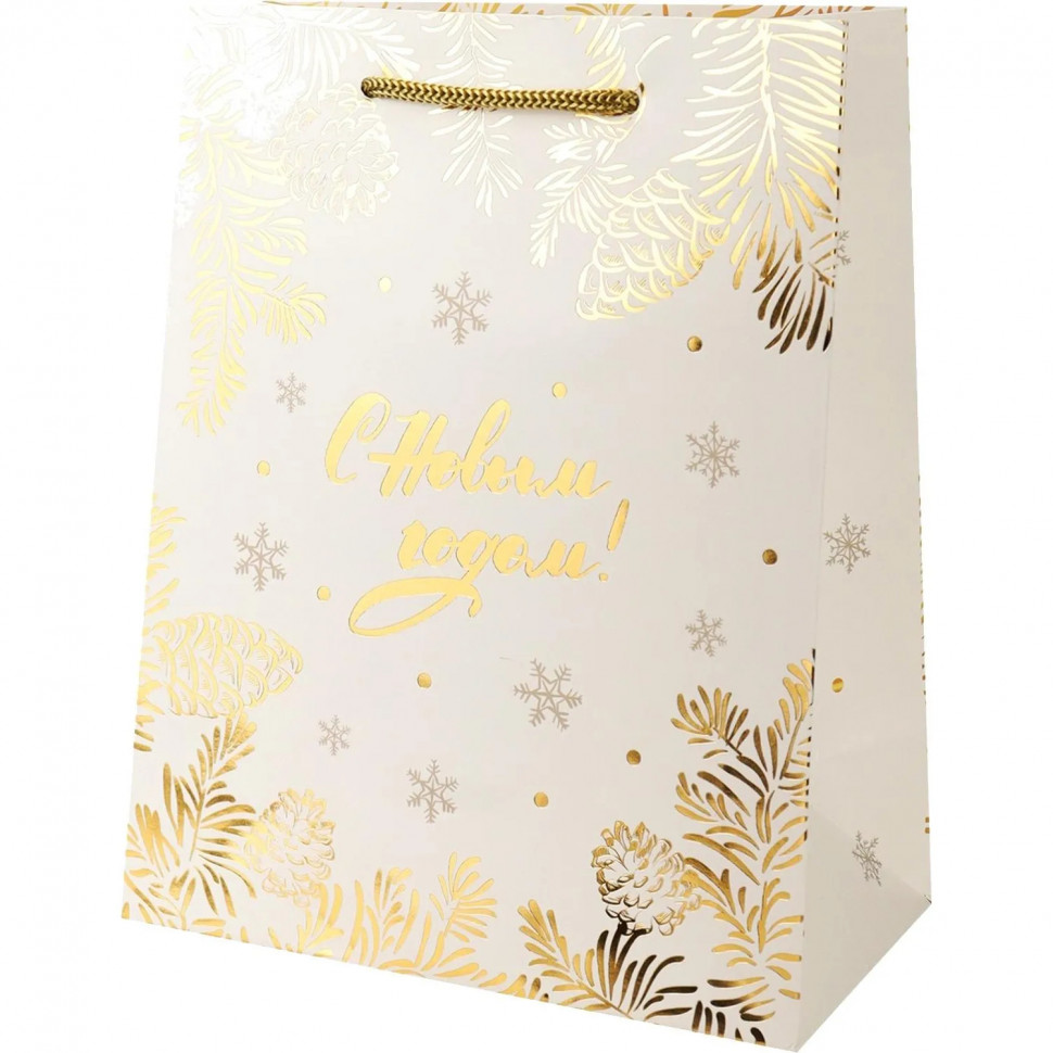 Пакет подарочный 18x23x10см(M)Новогодние узоры  ПКП-6643 НГ