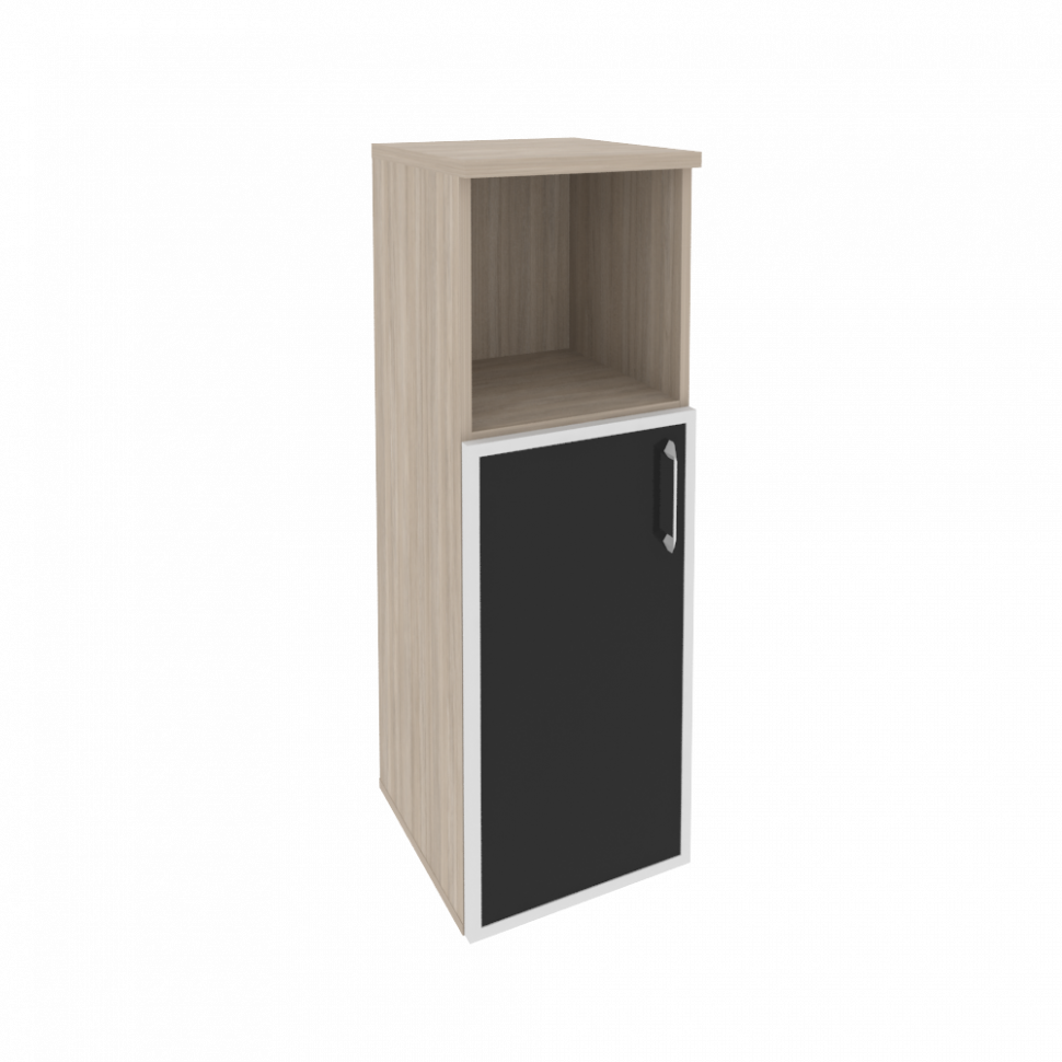 Onix Шкаф средний узкий левый O.SU-2.2 R (L) black Дуб Аттик/Cтекло Black 400*420*1207