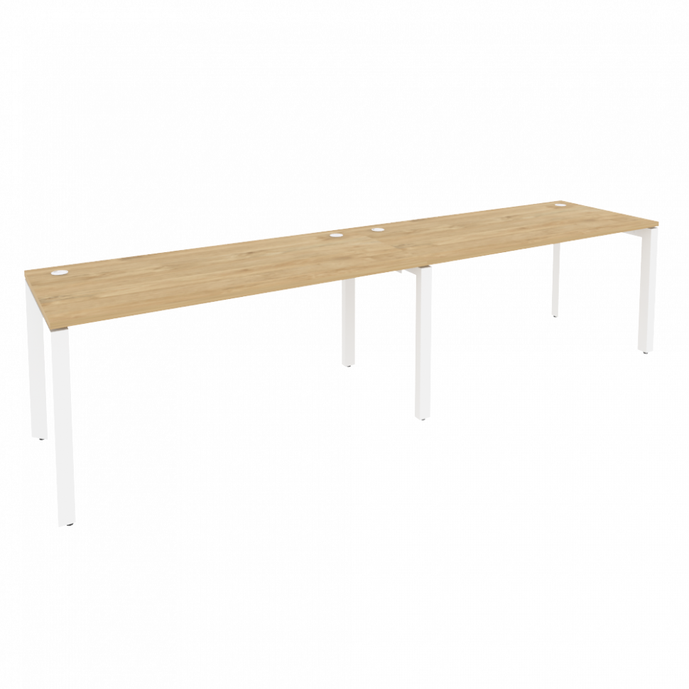 Onix Рабочая станция на П-образном м/к O.MP-RS-2.4.7 Тиквуд Светлый/Металл Белый 3160*720*750 Onix Рабочая станция на П-образном м/к O.MP-RS-2.4.7 Тиквуд Светлый/Металл Белый 3160*720*750