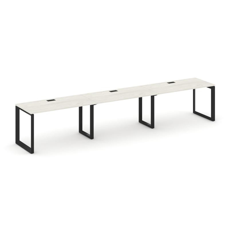 Style Project Рабочая станция односторонняя SN-59O.ORS-032 Дуб Наварра/Металл Черный/Черный Заглушка