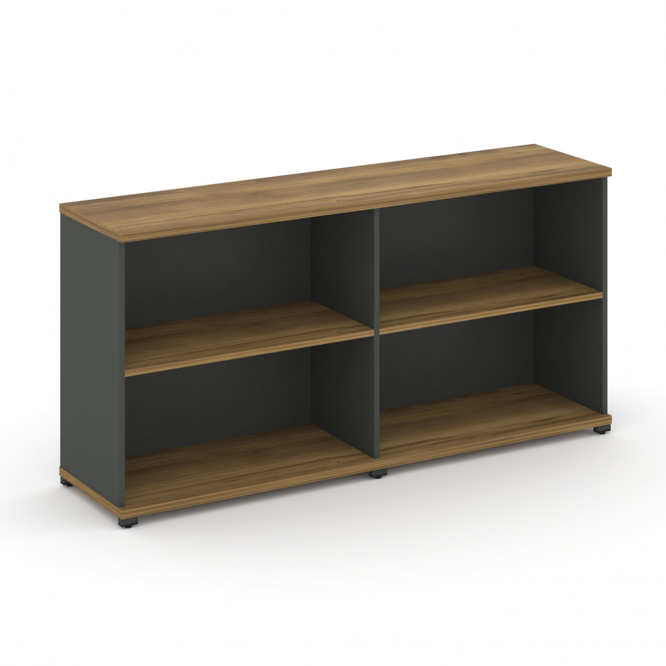 Concept Стеллаж 2 широкие секции, 2 ниши CN.STS-220 Сандал Янтарный/Антрацит/Металл Антрацит 1668*42
