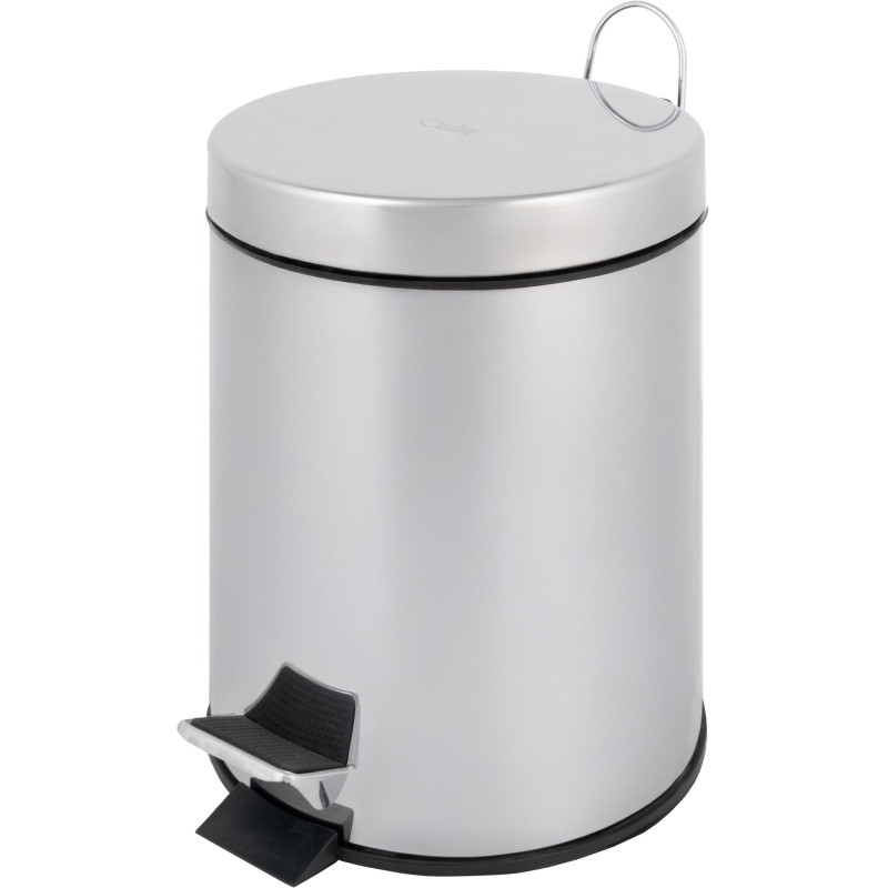 Ведро мусорное с педалью 5 л нерж.сталь, металл с педалью, внутр.контейнер