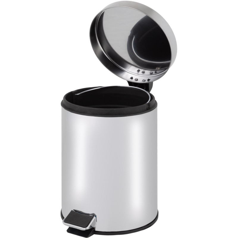 Ведро мусорное с педалью 5 л нерж.сталь, металл с педалью, внутр.контейнер