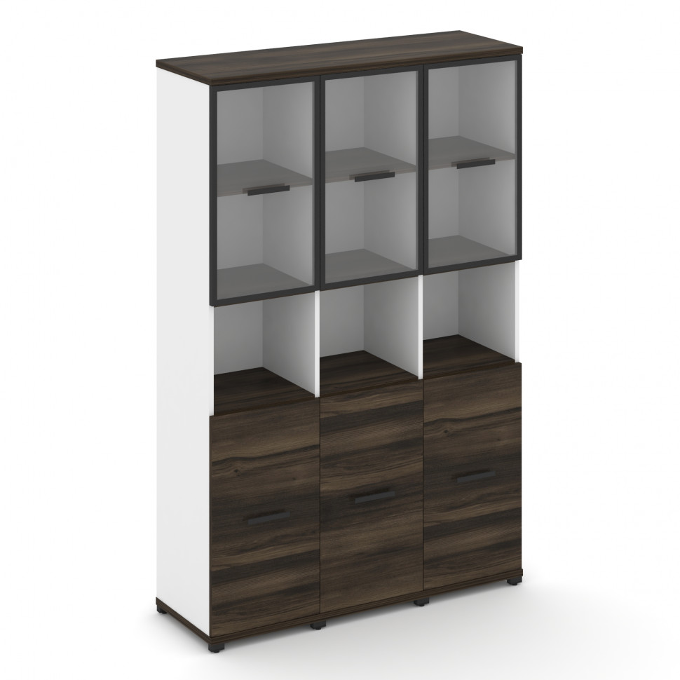 Concept Шкаф 3 узкие секции, 5 ниш CN.STU-533 RPB B Дуб Мали/Белый Бриллиант/Металл Черный/Прозрачны Concept Шкаф 3 узкие секции, 5 ниш CN.STU-533 RPB B Дуб Мали/Белый Бриллиант/Металл Черный/Прозрачны