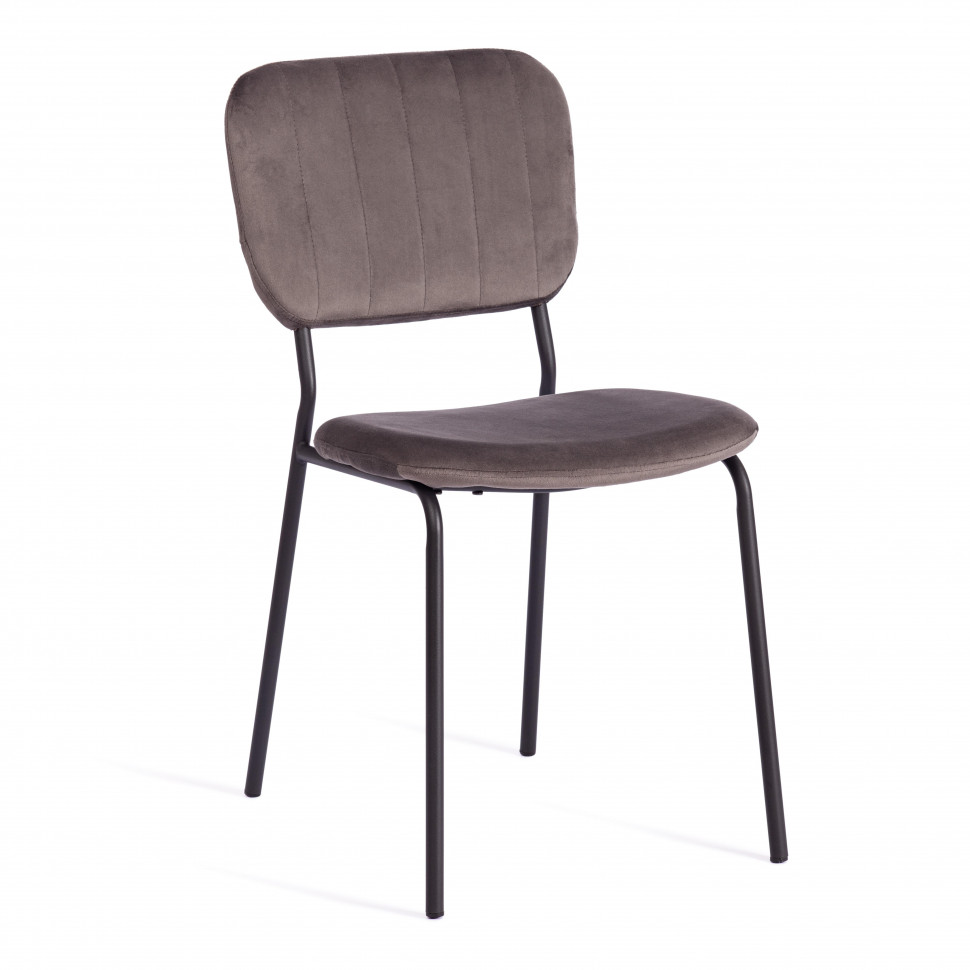 Стул CAROL (mod. UC06) металл, вельвет, 45 х 56 х 82 см, Light grey (светло-серый) HLR24 / черный