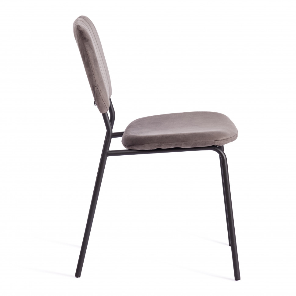 Стул CAROL (mod. UC06) металл, вельвет, 45 х 56 х 82 см, Light grey (светло-серый) HLR24 / черный
