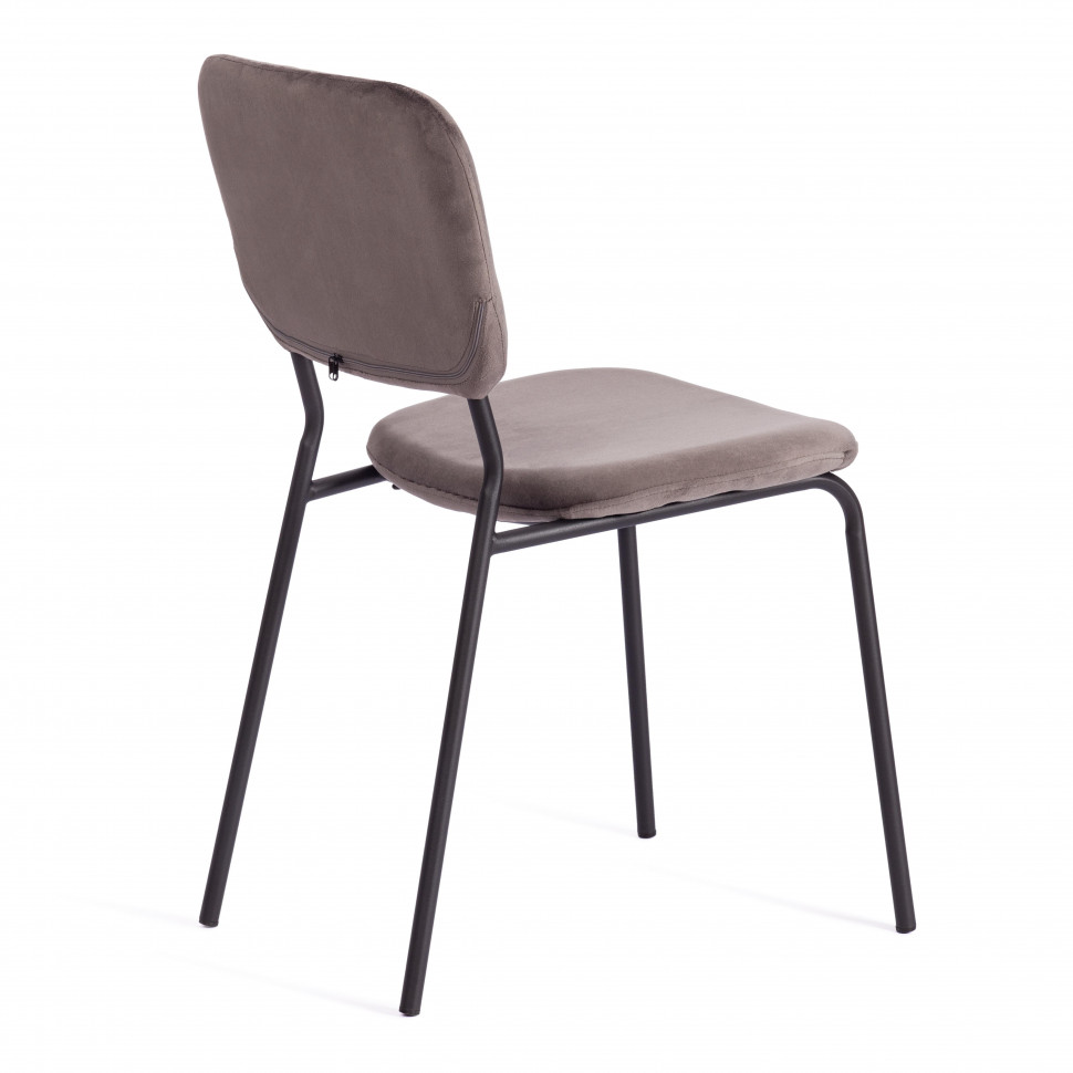 Стул CAROL (mod. UC06) металл, вельвет, 45 х 56 х 82 см, Light grey (светло-серый) HLR24 / черный
