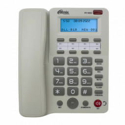 Телефон RITMIX RT-550 white, АОН, спикерфон, память 100 ном., тональный/импульсный режим, белый, 80002154
