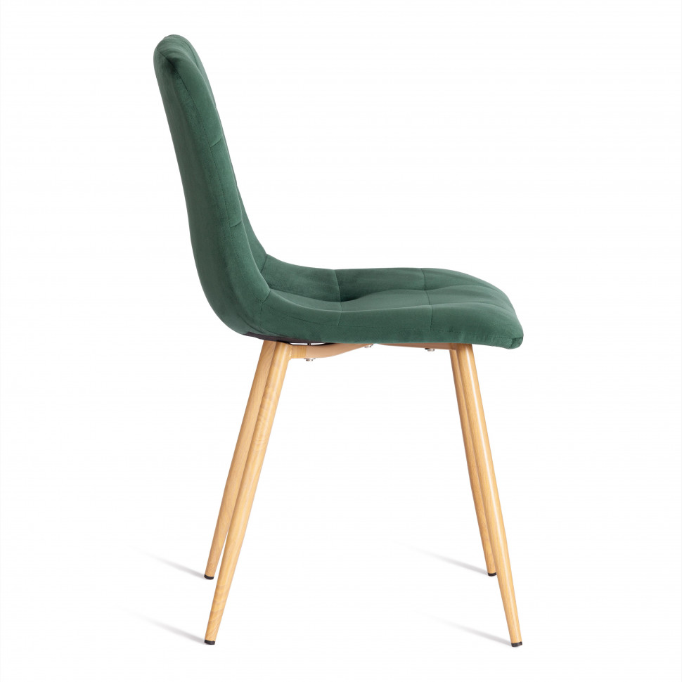 Стул CHILLY (mod. 7094-1) вельвет/металл, 44,5х52,5х86 см, dark green (темно-зеленый) HLR57 / натуральный