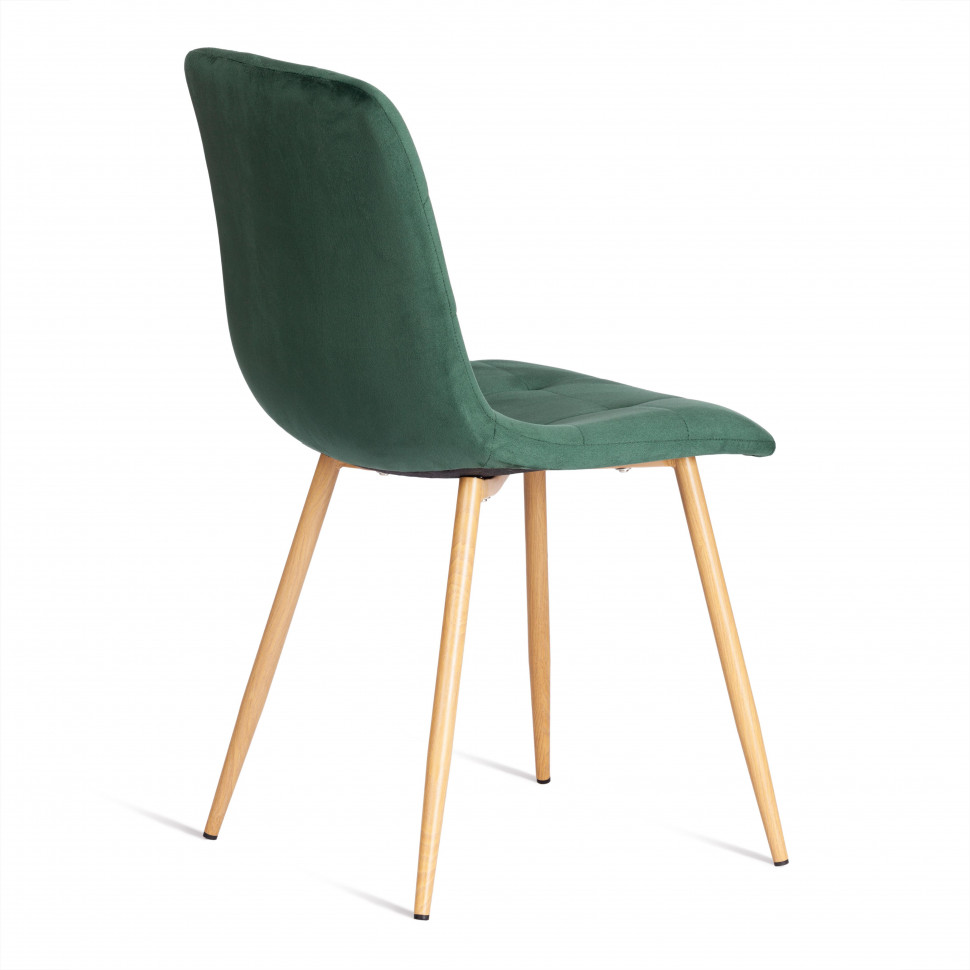 Стул CHILLY (mod. 7094-1) вельвет/металл, 44,5х52,5х86 см, dark green (темно-зеленый) HLR57 / натуральный