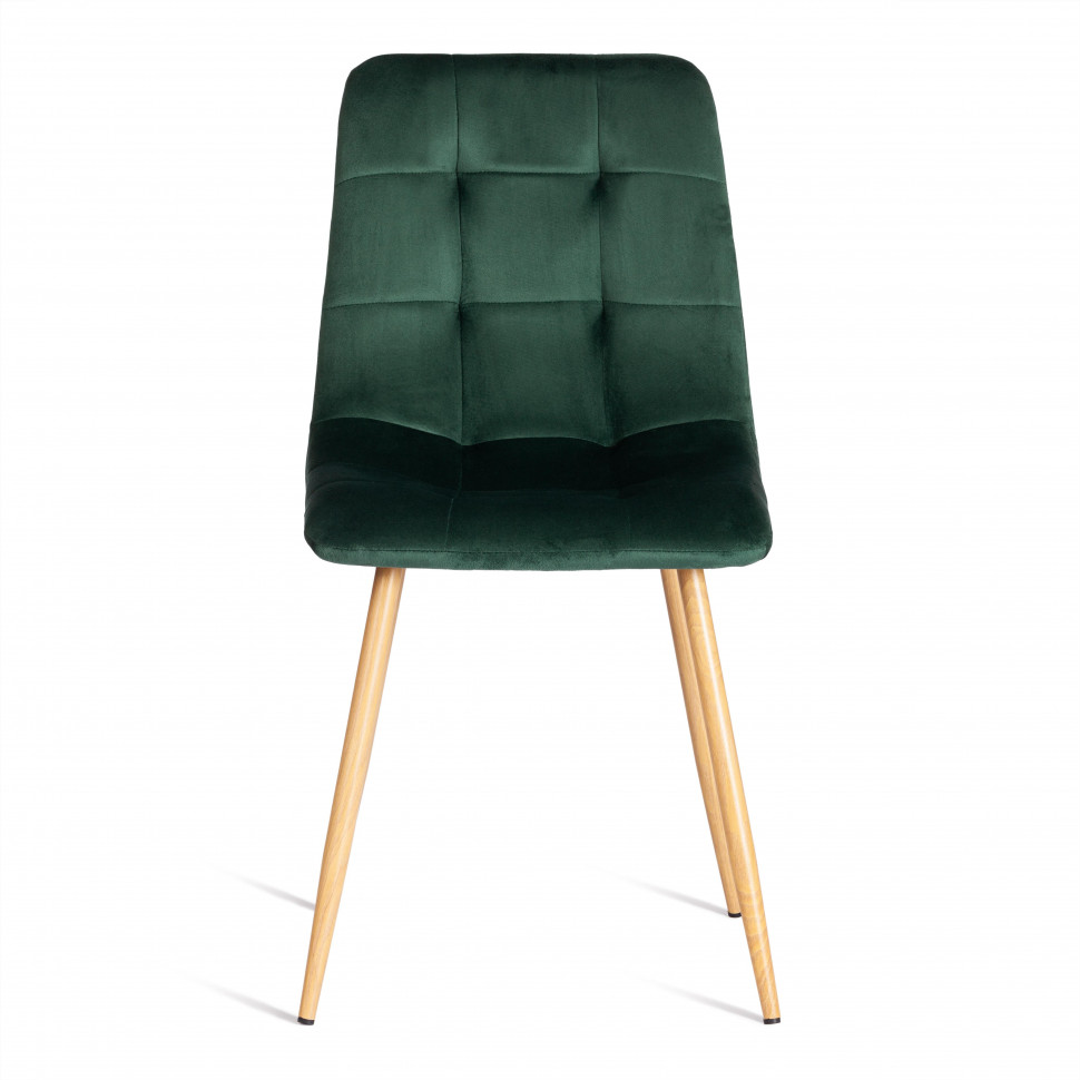 Стул CHILLY (mod. 7094-1) вельвет/металл, 44,5х52,5х86 см, dark green (темно-зеленый) HLR57 / натуральный