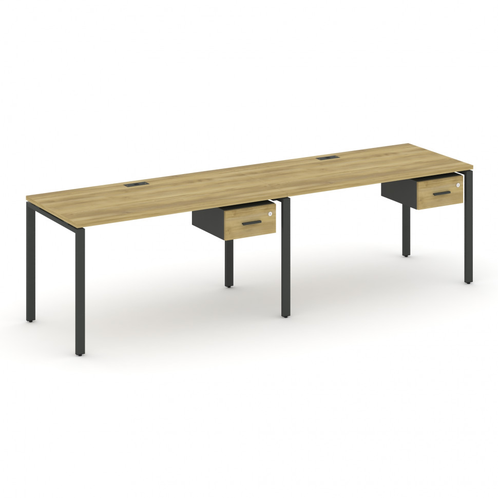Concept Рабочая станция односторонняя с подвес. тумбами 2 места CN.ORS-109 A Дуб Винченцо/Антрацит/М Concept Рабочая станция односторонняя с подвес. тумбами 2 места CN.ORS-109 A Дуб Винченцо/Антрацит/М