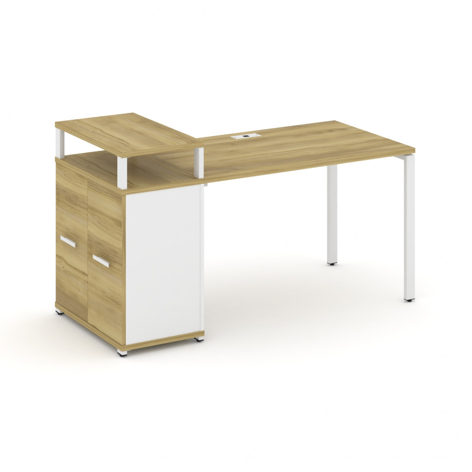 Concept Стол рабочий с опорным распаш. шкафом с верх. горизонтом CN.SP-222 W Дуб Винченцо/Белый Бри Concept Стол рабочий с опорным распаш. шкафом с верх. горизонтом CN.SP-222 W Дуб Винченцо/Белый Бри