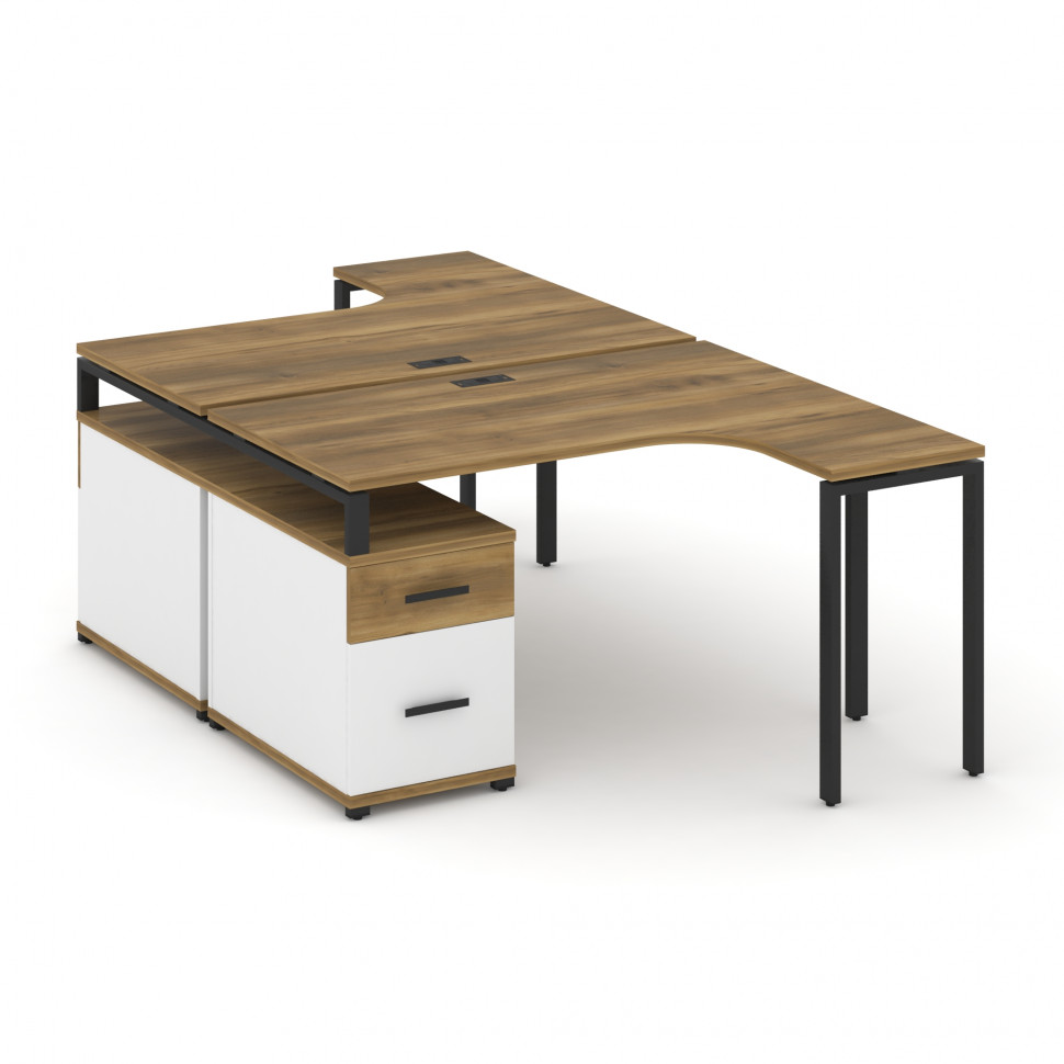 Concept Рабочая станция с двойной опорной тумбой CN.DSA-303 B Сандал Янтарный/Белый Бриллиант/Металл Concept Рабочая станция с двойной опорной тумбой CN.DSA-303 B Сандал Янтарный/Белый Бриллиант/Металл