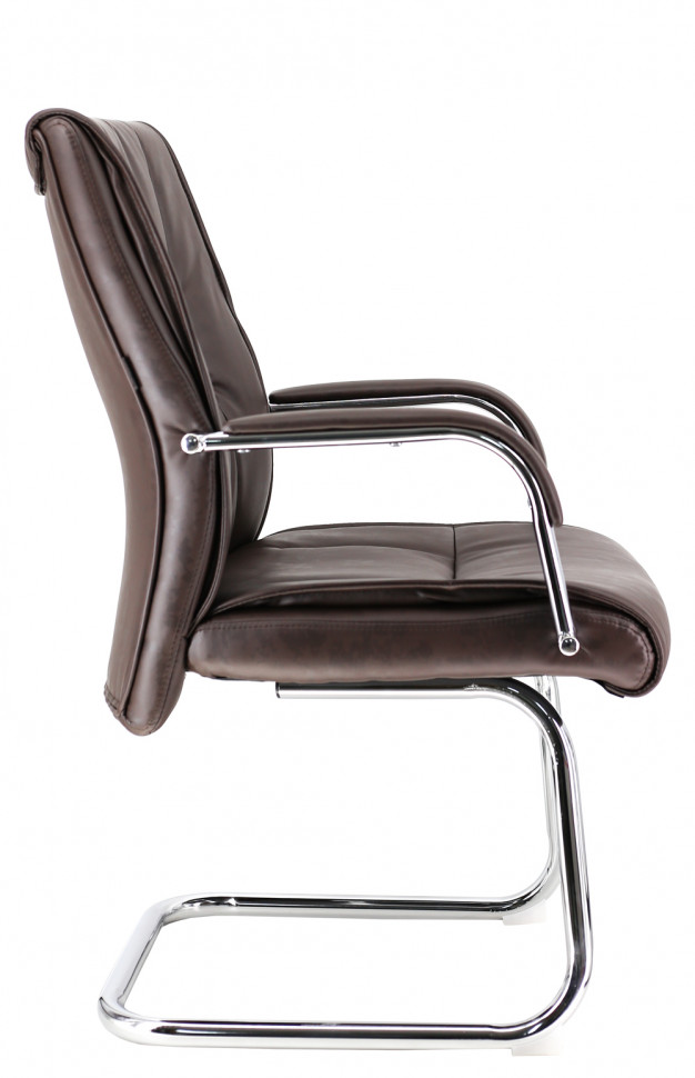 Кресло для посетителей Everprof Kent (Кент) CF Экокожа Коричневый