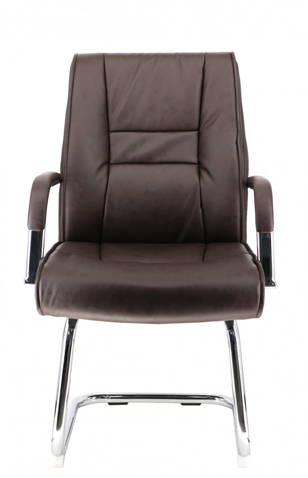 Кресло для посетителей Everprof Kent (Кент) CF Экокожа Коричневый