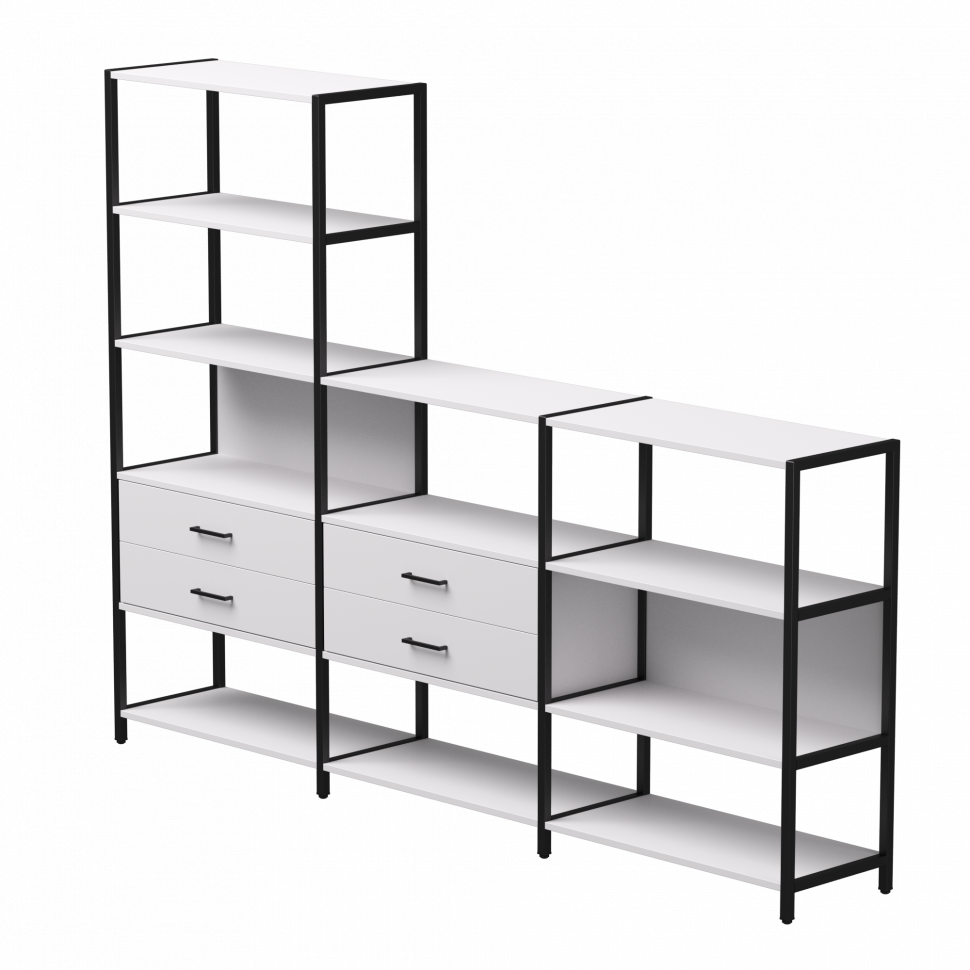 Набор стеллажных систем №11 Everprof EVO (ЭВО) 2440x385x1840 Белый/Черный