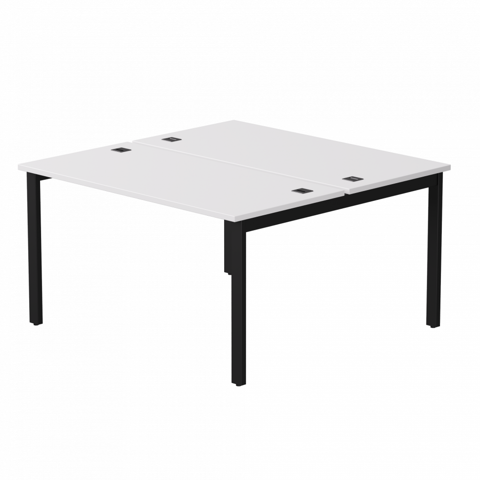 Бенч-система на 2 места Everprof EVO (ЭВО) на металлокаркасе 1380х670(1370)x755 Белый/Черный