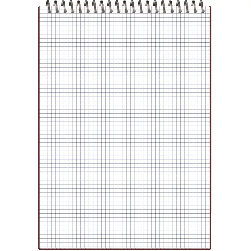 Блокнот А4 80л Attache гребень клетка пластик бордов с тиснением