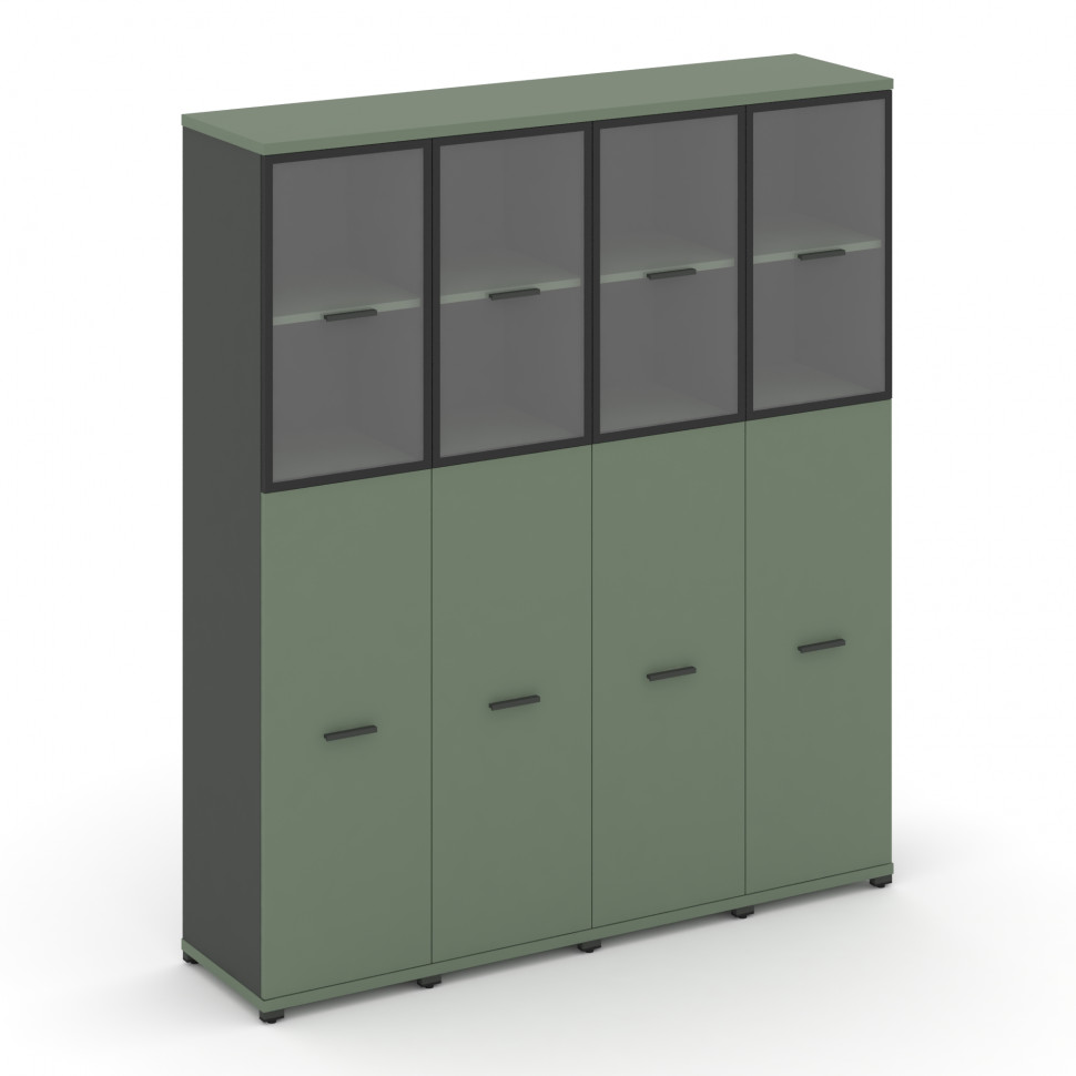 Concept Шкаф 4 узкие секции, 5 ниш CN.STU-545 RPB A Кобо/Антрацит/Металл Антрацит/Прозрачный 1668*42