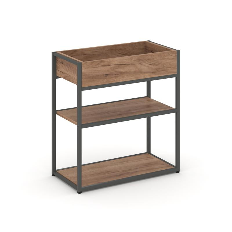 Rift Стеллаж металлический низкий приставной  RF.STM-011 Дуб Табак/Металл Антрацит 596*350*750