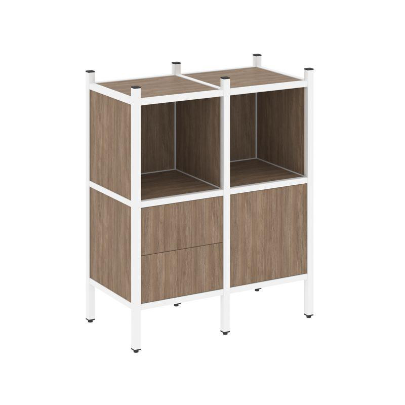 Loft Прямой стеллаж VR.L-02 Дуб Аризона/Металл Белый 862*446*1047 Loft Прямой стеллаж VR.L-02 Дуб Аризона/Металл Белый 862*446*1047