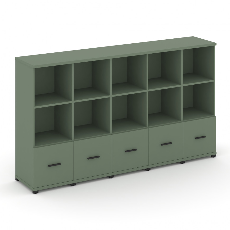 Concept Шкаф 5 узких секций, 3 ниши CN.STU-351 B Кобо/Металл Черный 2084*420*1186