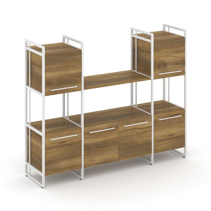 Rift Шкаф комбинированый RF.NS-002 Сандал Янтарный/Металл Белый/Белый Ручки 1598*396*1286