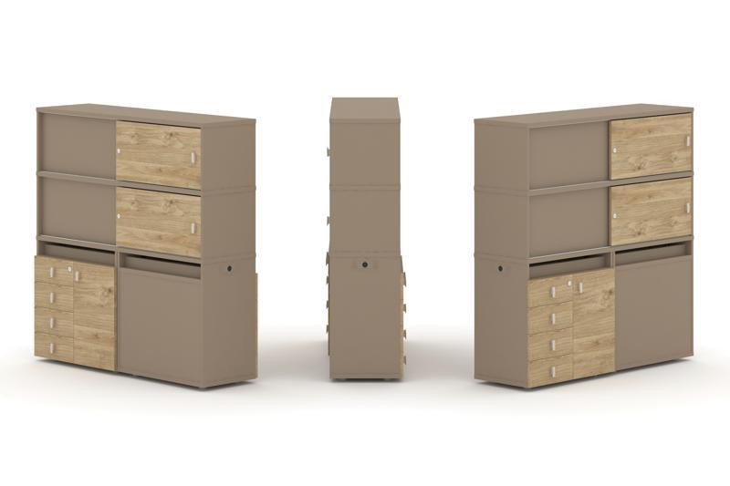 Estetica Набор №24. Тумба двойная+высокая надставка ES.NB.2V-24 Латте/Тиквуд Светлый 1500*410*1520 Estetica Набор №24. Тумба двойная+высокая надставка ES.NB.2V-24 Латте/Тиквуд Светлый 1500*410*1520