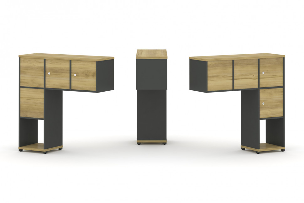 Concept Надставка низкая CN.DNN-002 Дуб Винченцо/Антрацит/Металл Антрацит 1099*365*1130