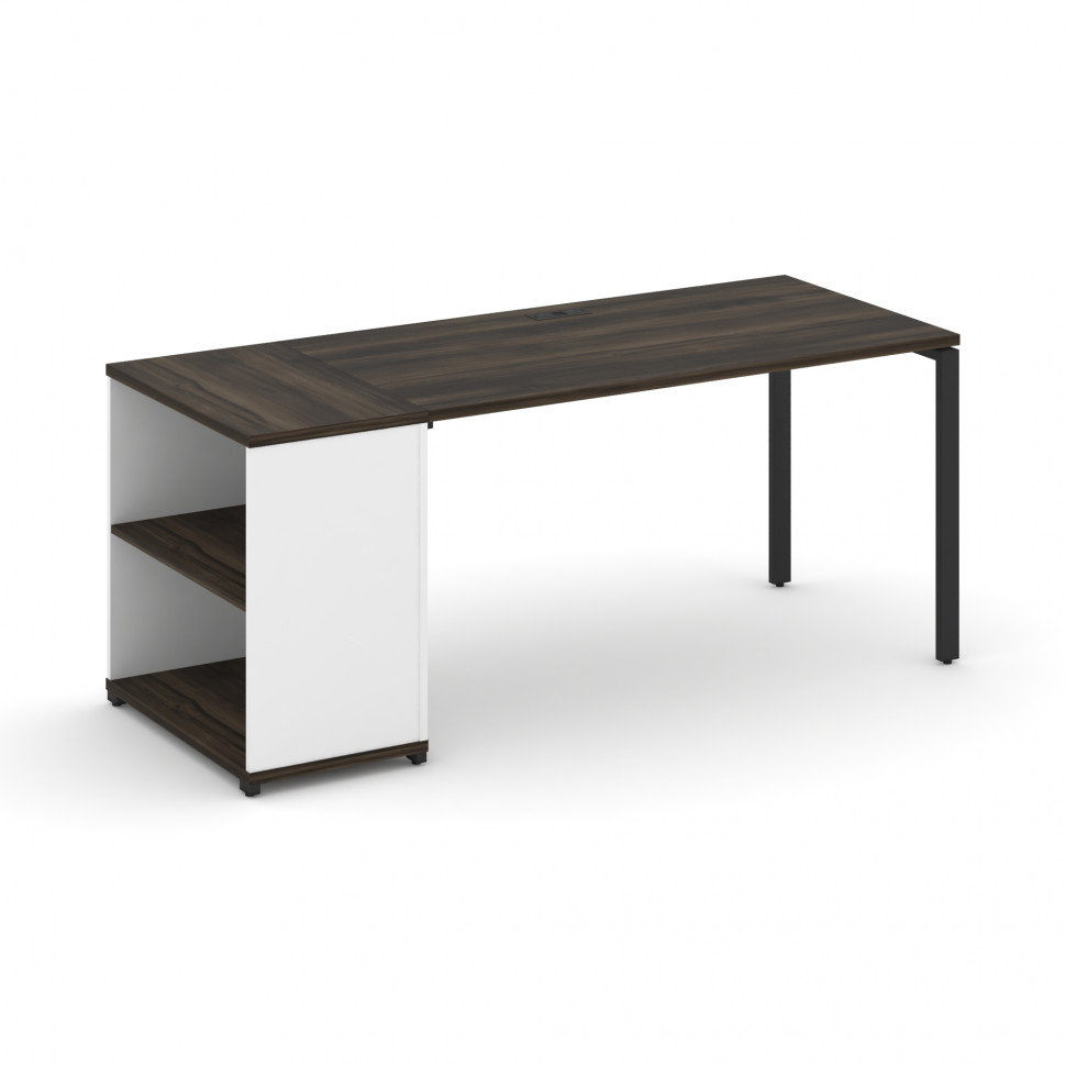 Concept Стол рабочий с опорным стеллажом CN.SP-203 Дуб Мали/Белый Бриллиант/Металл Черный 1800*720*7 Concept Стол рабочий с опорным стеллажом CN.SP-203 Дуб Мали/Белый Бриллиант/Металл Черный 1800*720*7