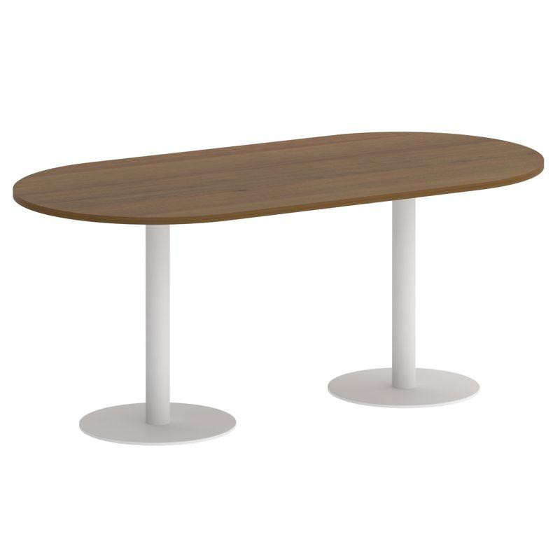 Riva Стол овальный А.СПРГ-3 Орех Гварнери/Металл Белый 1800*900*750