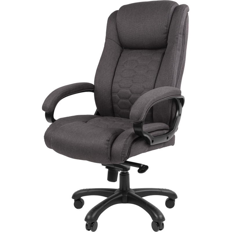 Кресло VT_EChair-641 TC ткань серый, пластик черный