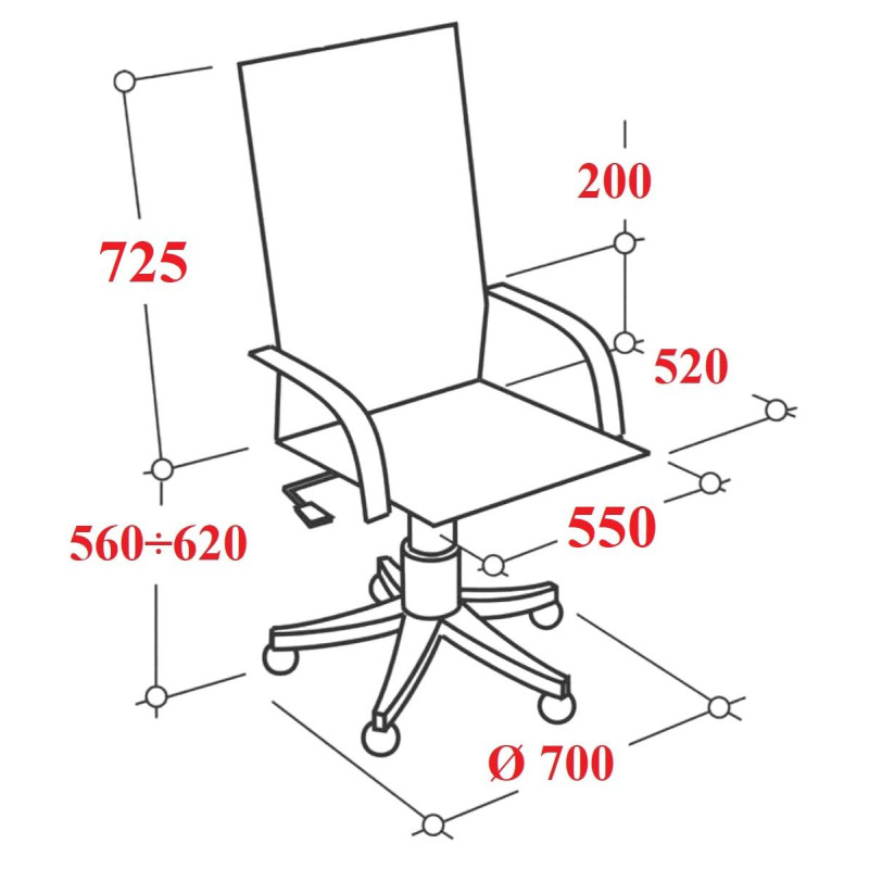 Кресло VT_EChair-641 TC ткань серый, пластик черный