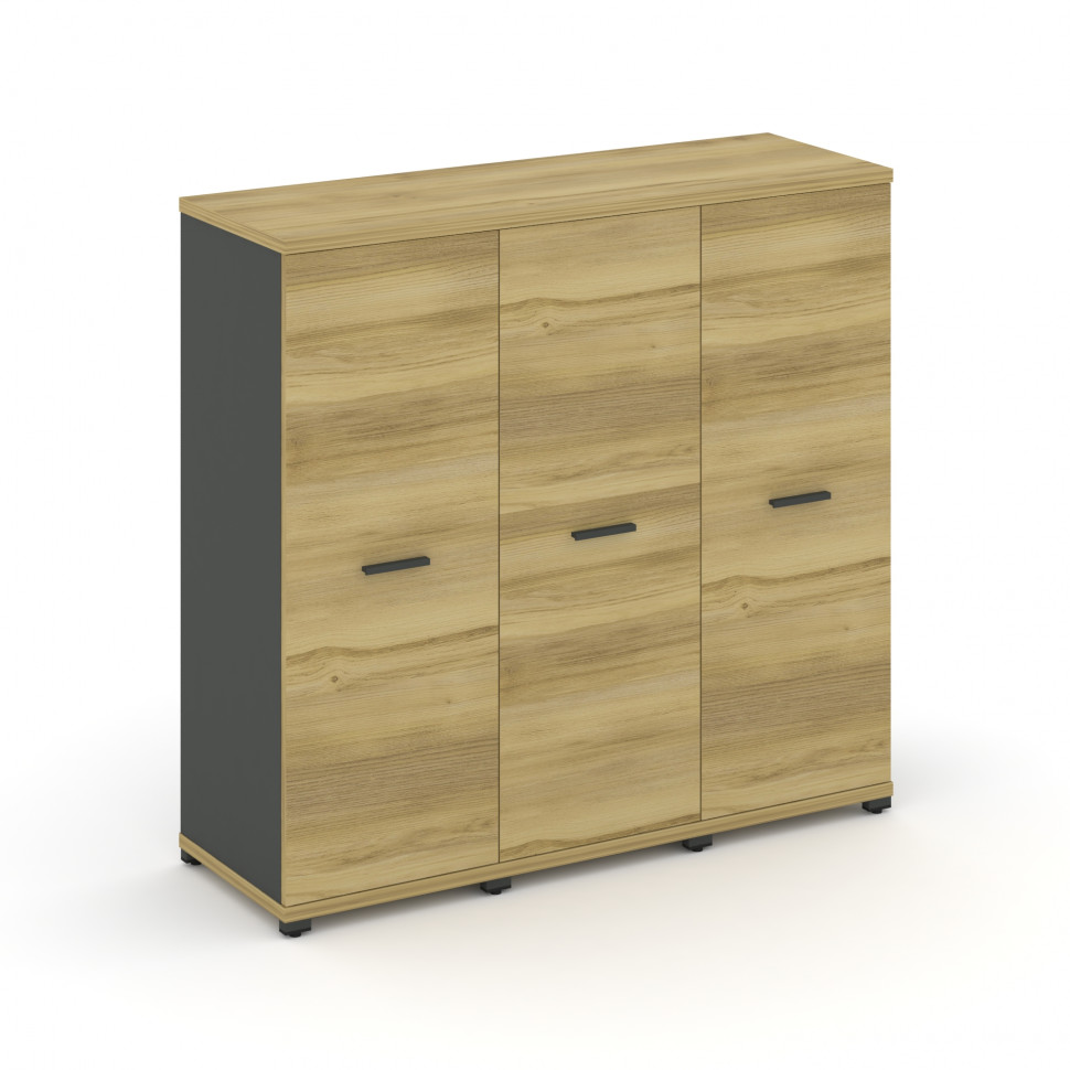 Concept Шкаф 3 узкие секции, 3 ниши CN.STU-336 A Дуб Винченцо/Антрацит/Металл Антрацит 1252*420*1186